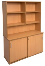 Credenza Unit With Overhead Bookcase. Many Sizes